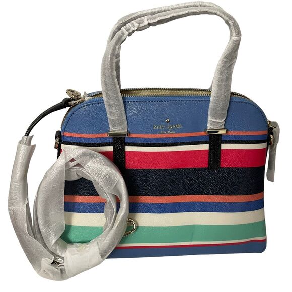 Kate Spade Set Maise Cedar Street Handbag & Zip Around Wallet Multicolor Stripe - Picture 2 of 7